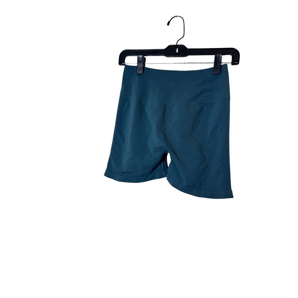 Alphalete Shorts Womens Large Blue High Rise 5.5" Biker Knit‎ Athletic Yoga